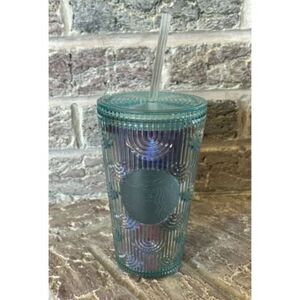 Starbucks‎ 16 oz Mermaid Green Iridescent Rainbow Clear Venti Tumbler